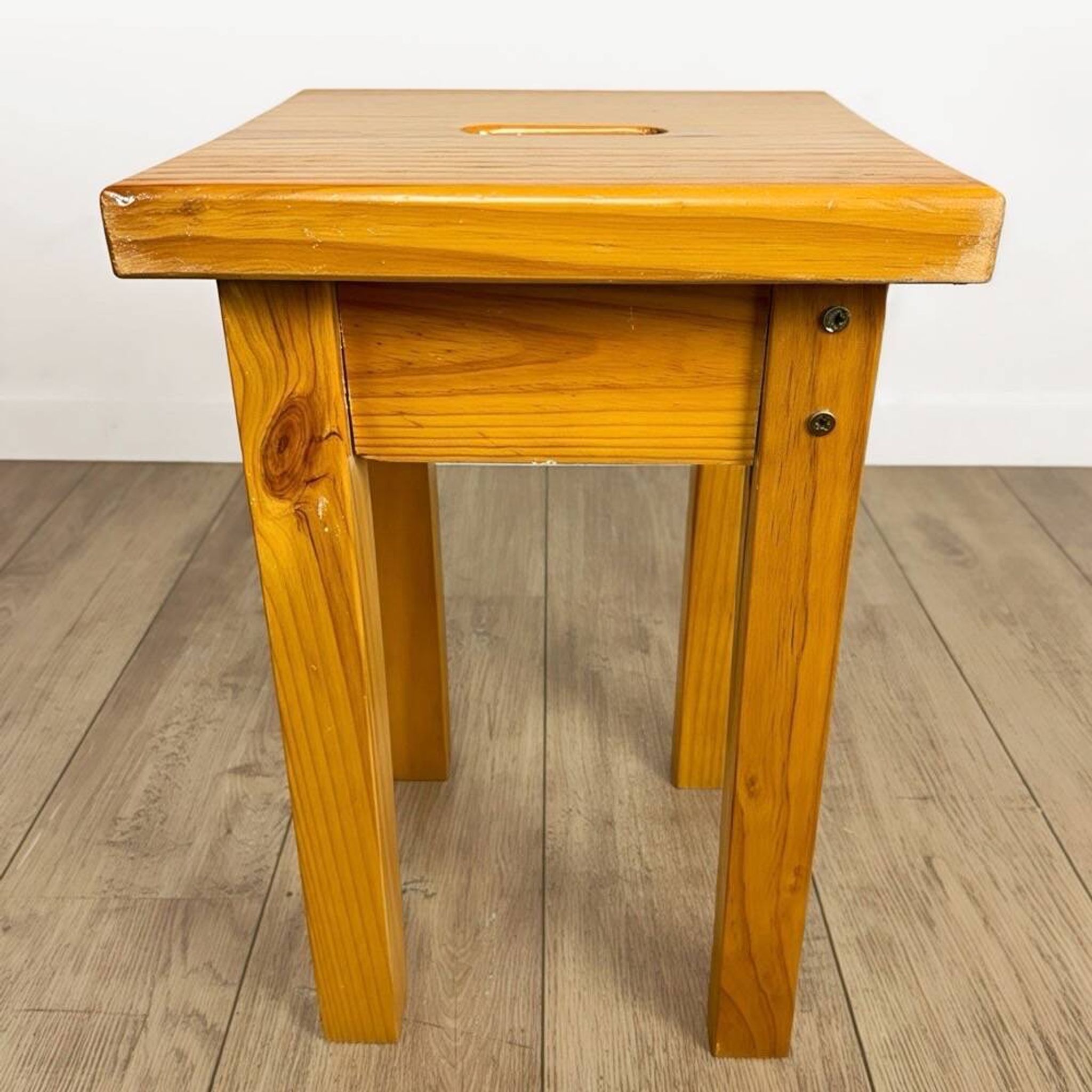 Tabouret en pin à fente années 80