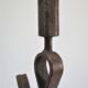Brutalist candle holder wrought iron beaten patinated H. 37 cm