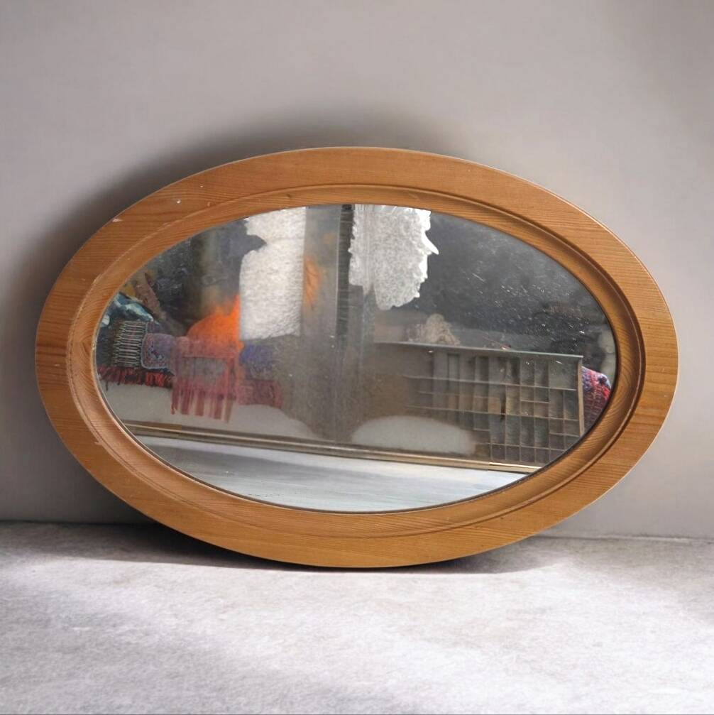 Vintage wooden wall mirror