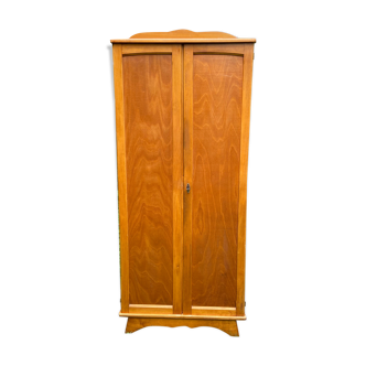 Armoire penderie vintage 1950 / 60 en bois miel