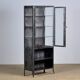 Vintage Glass & Iron Medical Cabinet, 1950s