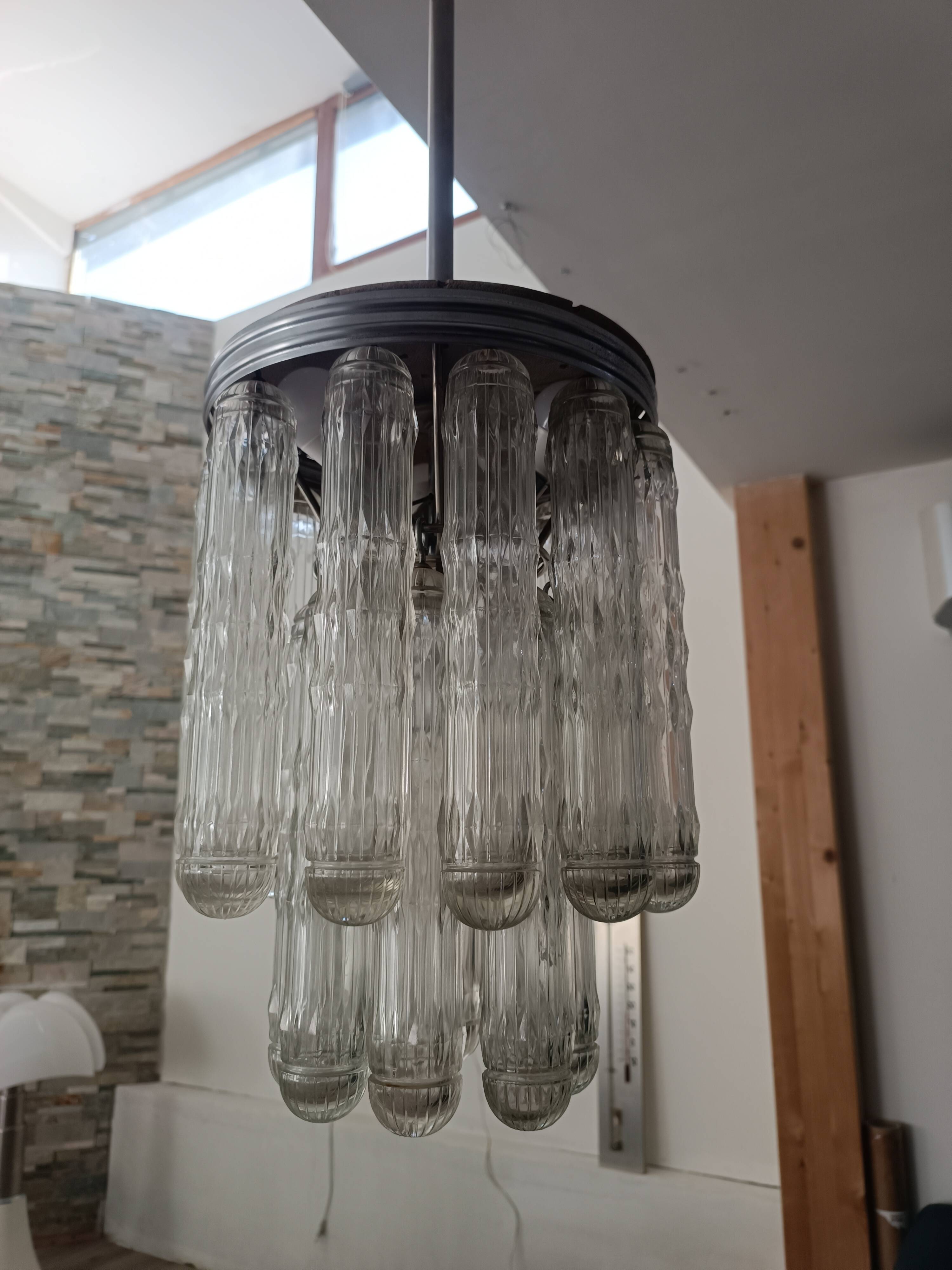 Set of Murano glass light fixtures by Venini 1970s