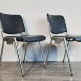 Set 5 chairs stackable Mauser in aluminium and leather, vintage 1960
