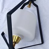 Small 60s metal and opaline light fixture
