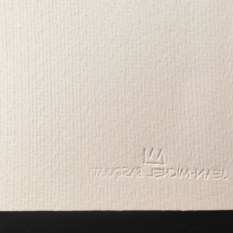 Limited edition lithograph by Jean-Michel Basquiat from the 1990s, numbered in pencil.