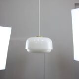 Italian White Medusa Pendant Brass Edition by Luigi Massoni for Guzzini, 1970s