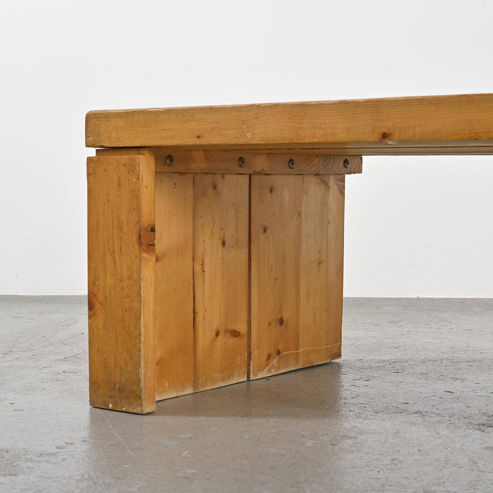 Large bench of Les Arcs by Charlotte Perriand, 1985