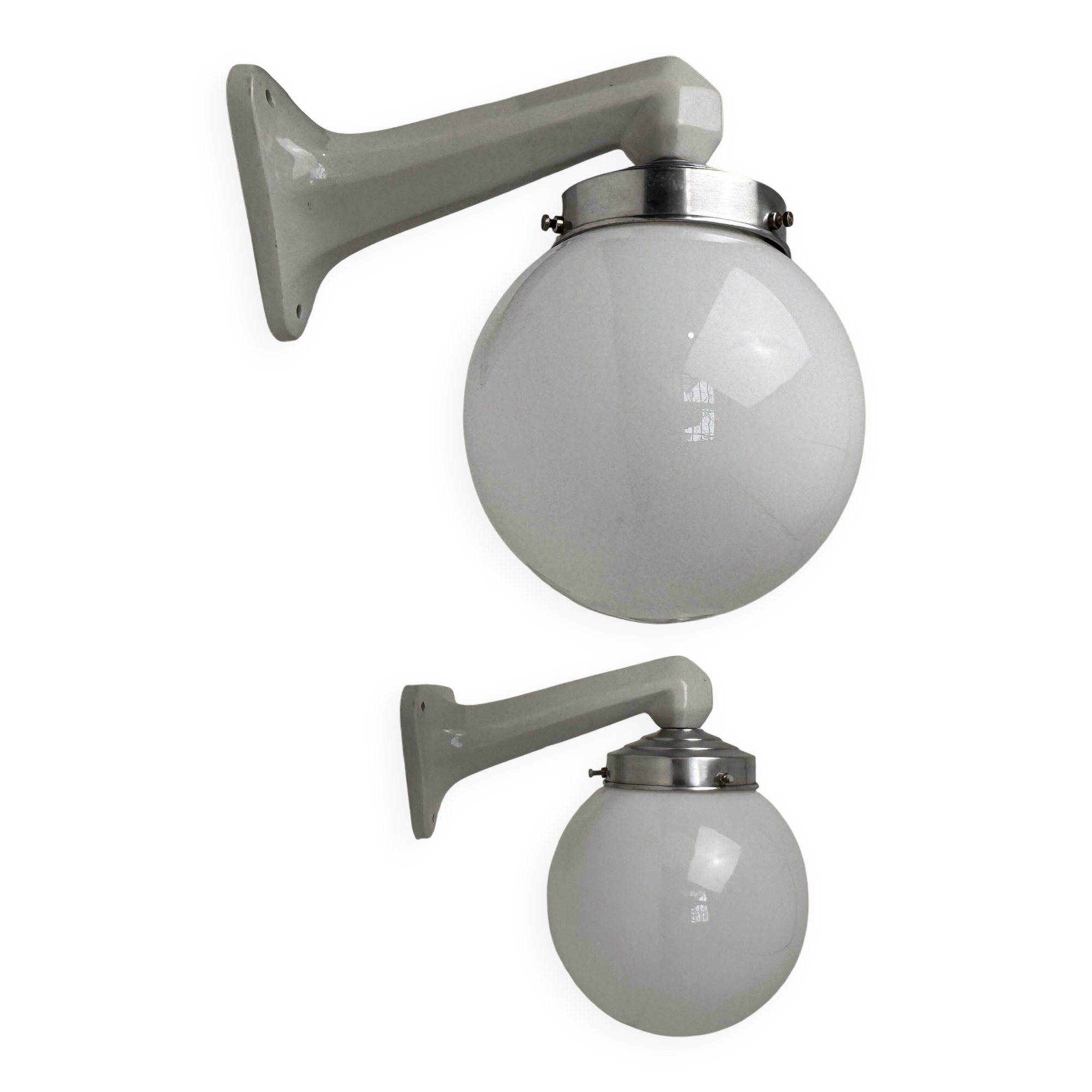 Pair of vintage opaline wall sconces