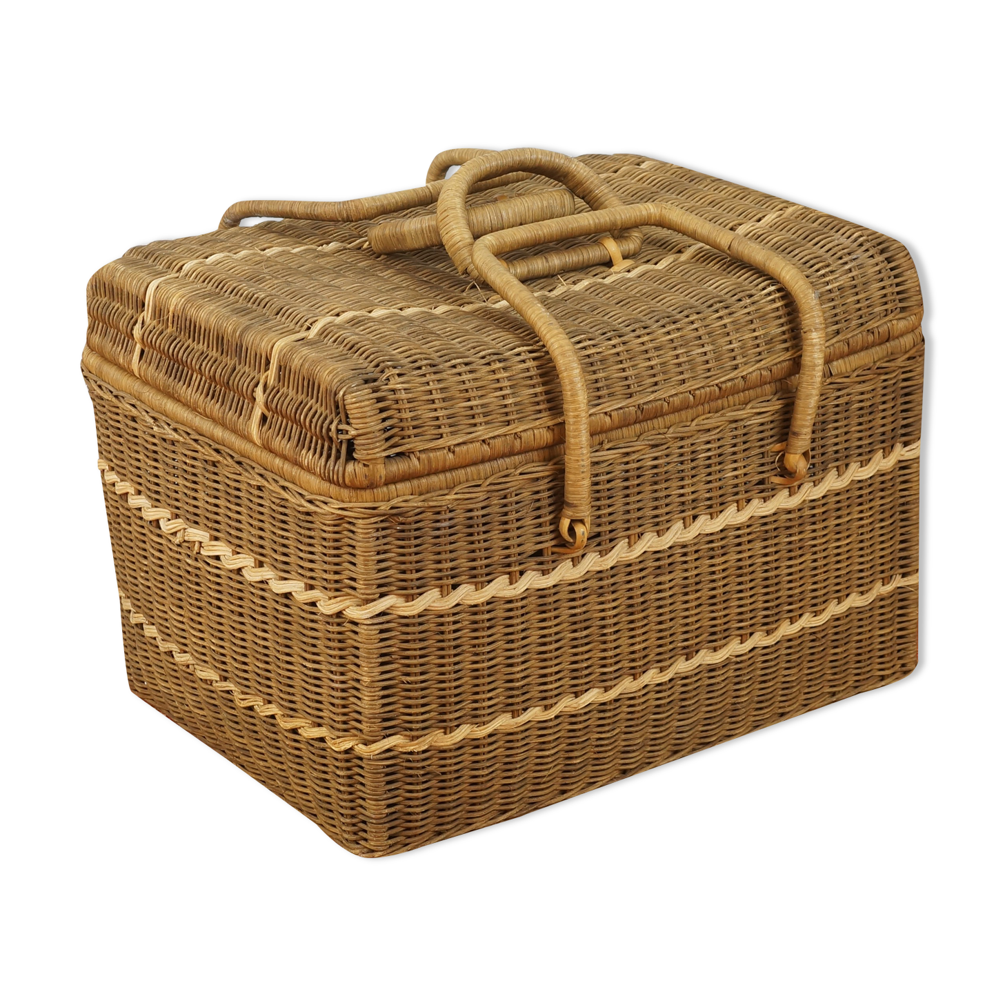 Vintage wicker trunk