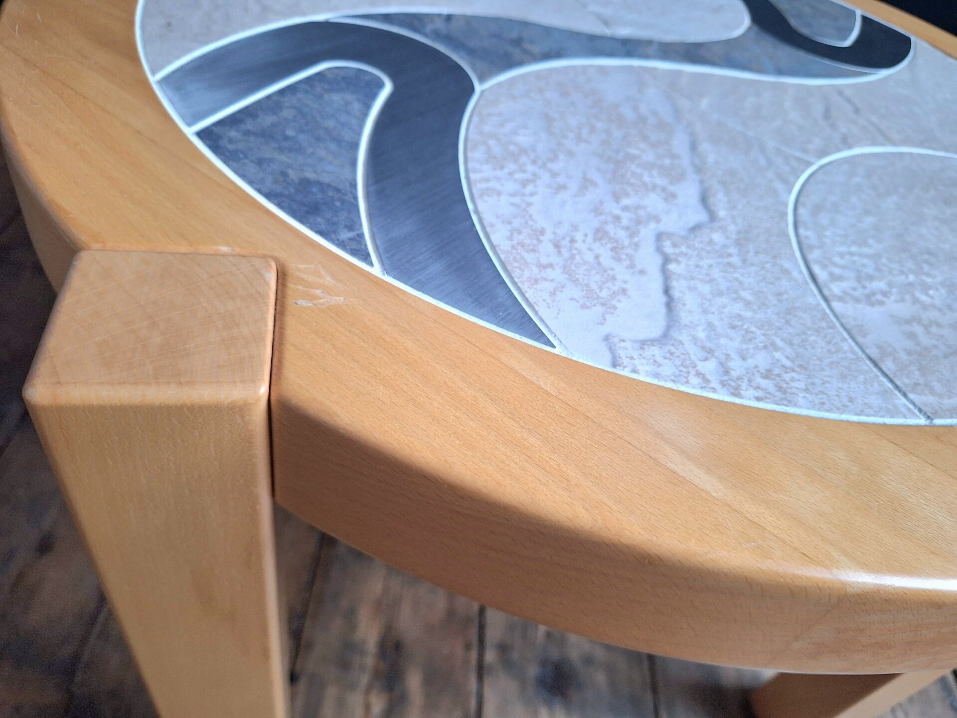 Vintage coffee table from Haslev Møbelsnedkeri, Kakkelborde series, me