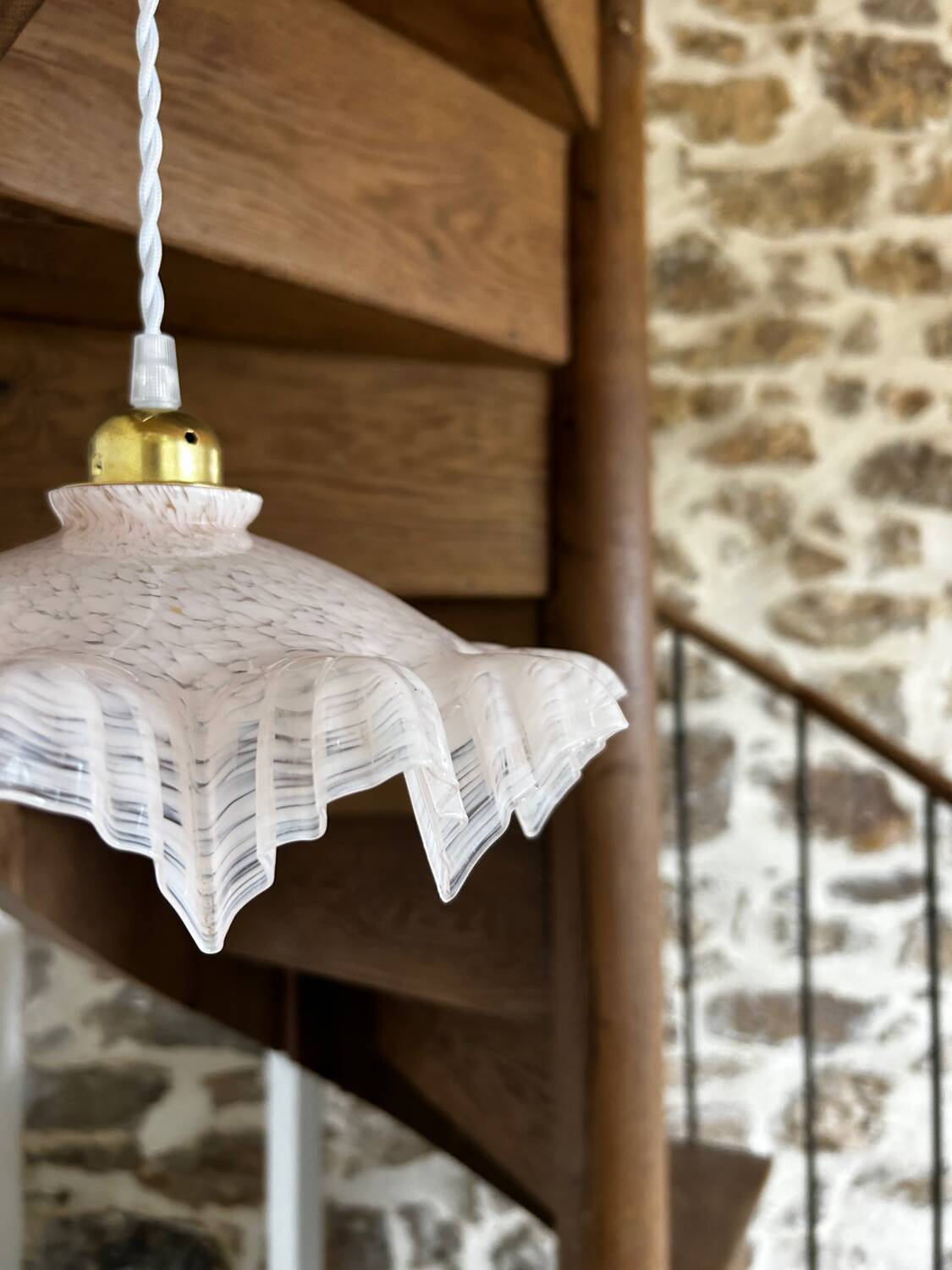 Vintage opaline pendant light