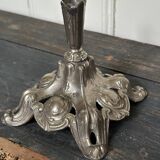 Silver metal candle holder