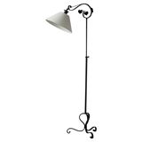 Danish Art Deco, adjustable wrought iron floor lamp, 1930s