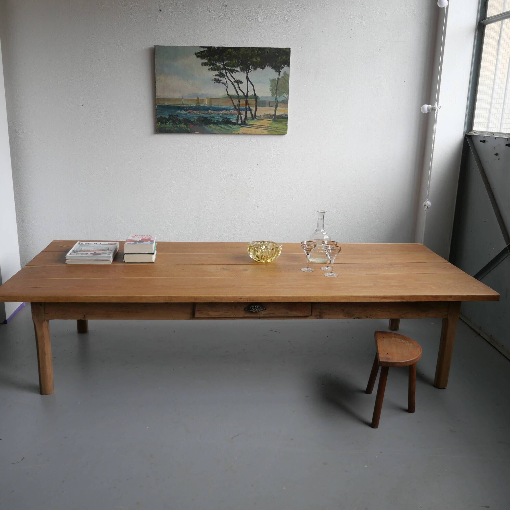 Large oak coffee table