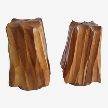 Vintage wooden salt and pepper shaker