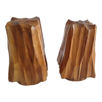Vintage wooden salt and pepper shaker