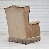 1970s, Danish design, armchair in corduroy, ash wood, original condition.