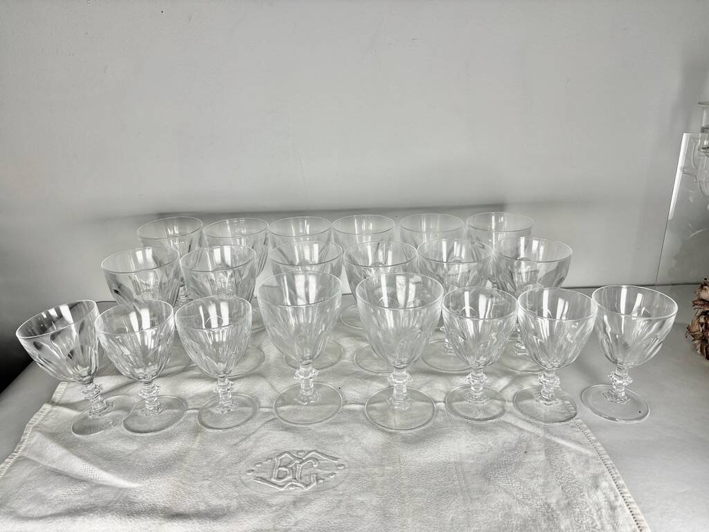 Verres cristal vintage1980 x 20