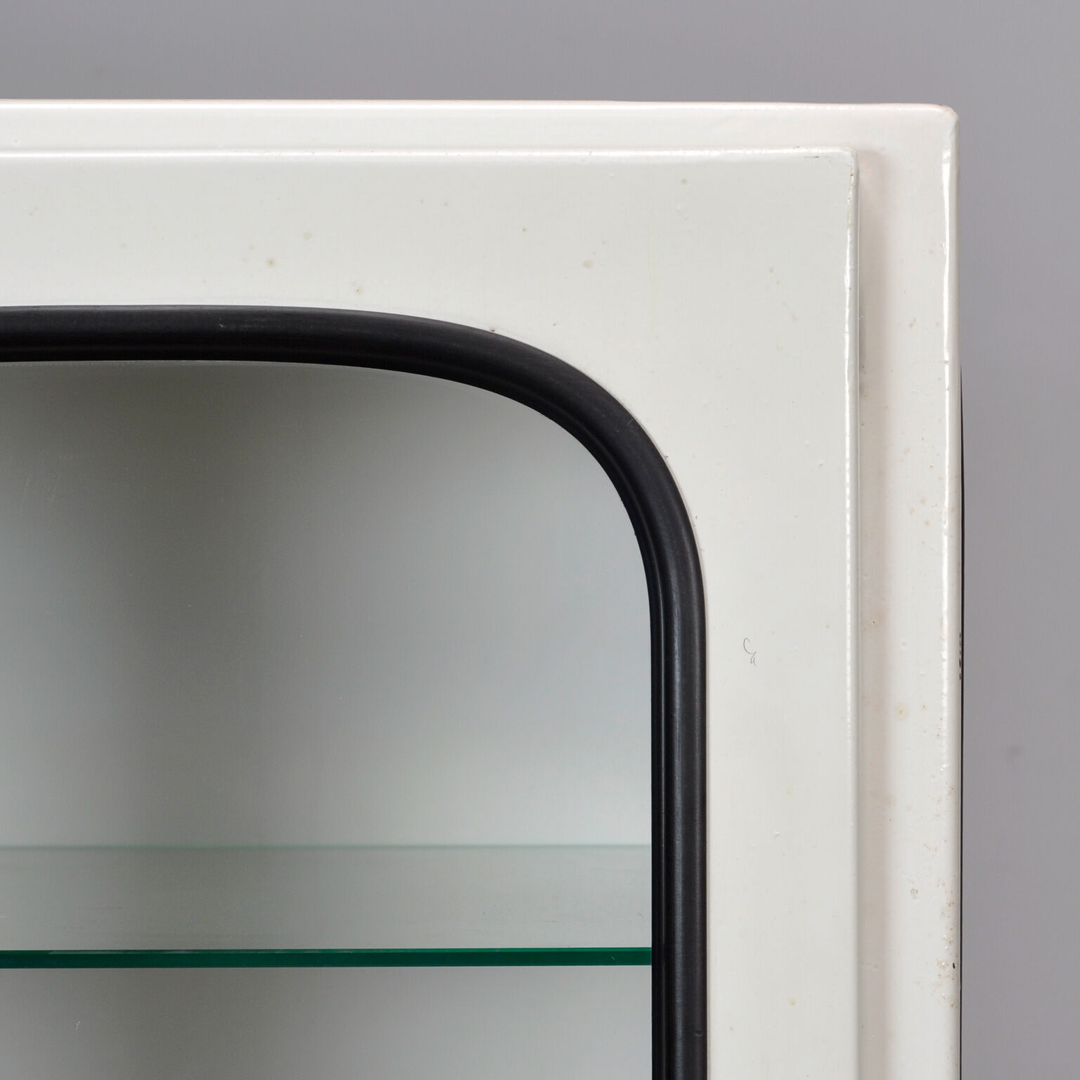 Vintage Glass & Iron Medical Cabinet, 1970s