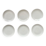 Dessert set – 6 white porcelain plates with silver trim – Seltm