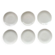 Dessert set – 6 white porcelain plates with silver trim – Seltm