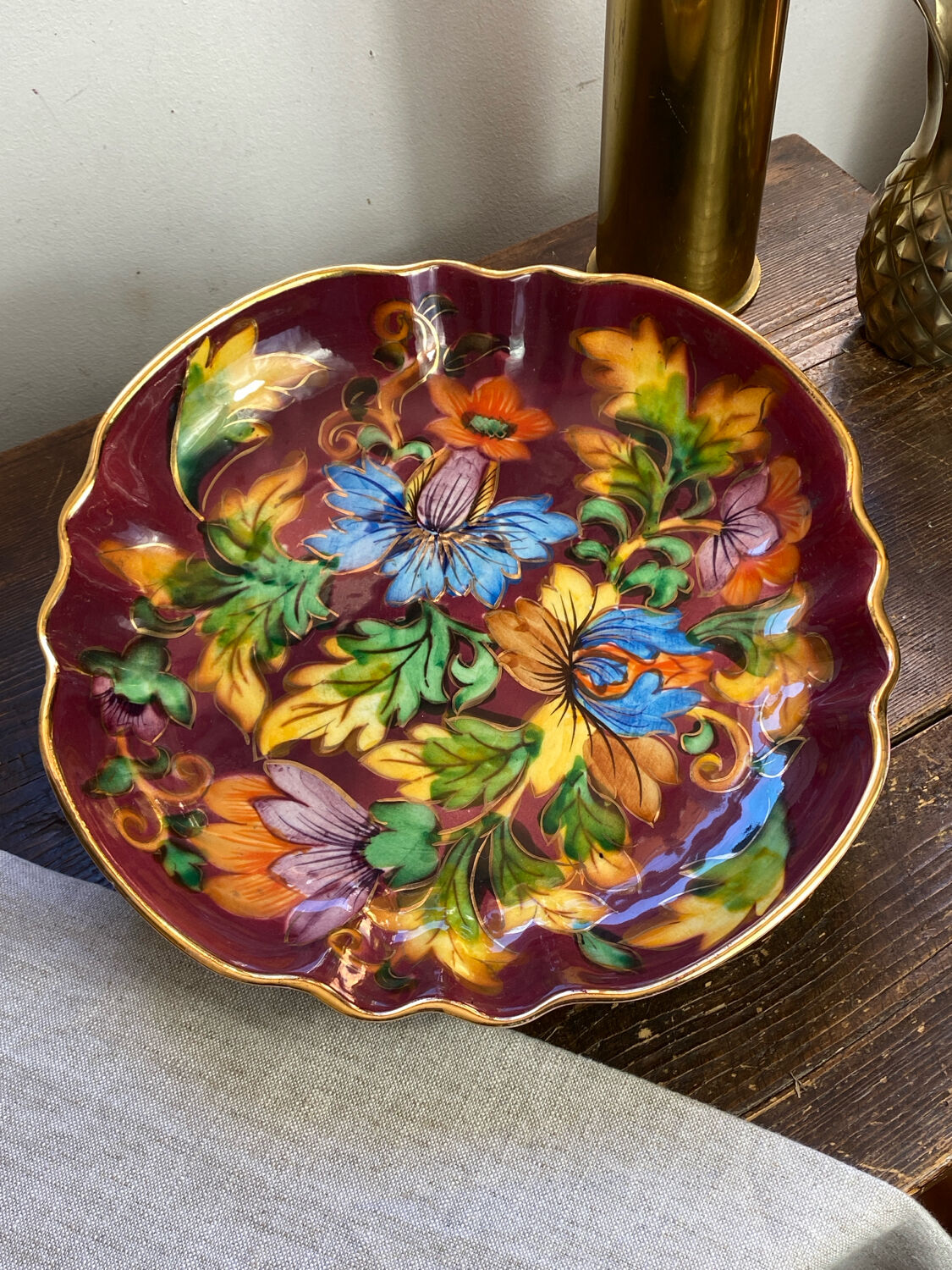 Ceramic plate, H. Bequet Quaregnon, 1950s