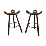 Pair tripod bar stool vintage scandinavian design