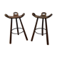 Pair tripod bar stool vintage scandinavian design