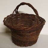 Rustic basket made of raw wicker