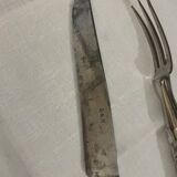 Art Deco silver and steel carving set L and H