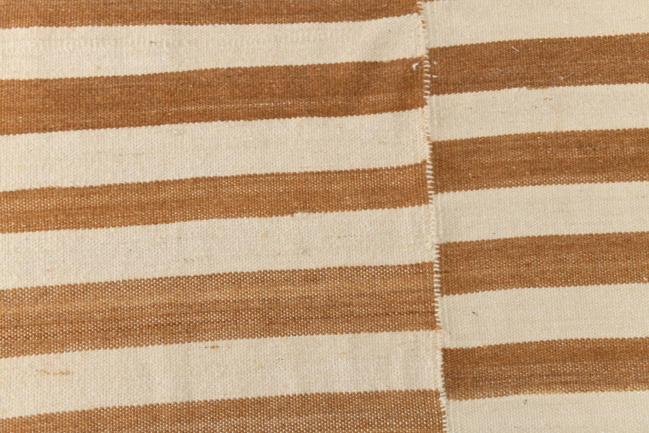 8x10 Beige & Bronze Contemporary Kilim Rug, 229x311Cm SK 35061