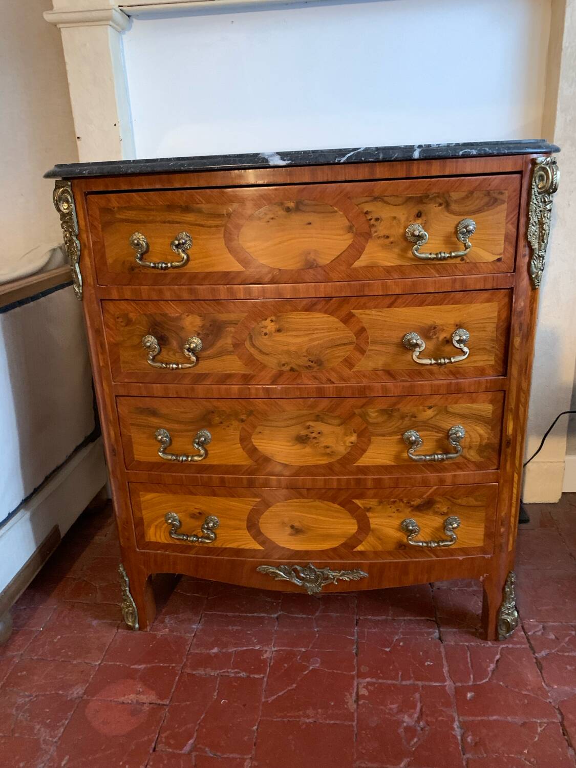 Beautiful black marble chest of drawers