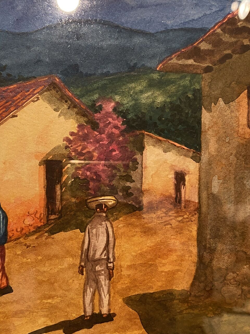 Old painting, Mexican landscape, signed XX century