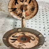 Old workshop stool iron swivel stool side table