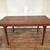 Authentic Scandinavian table teak design1950 1960 feet spindles