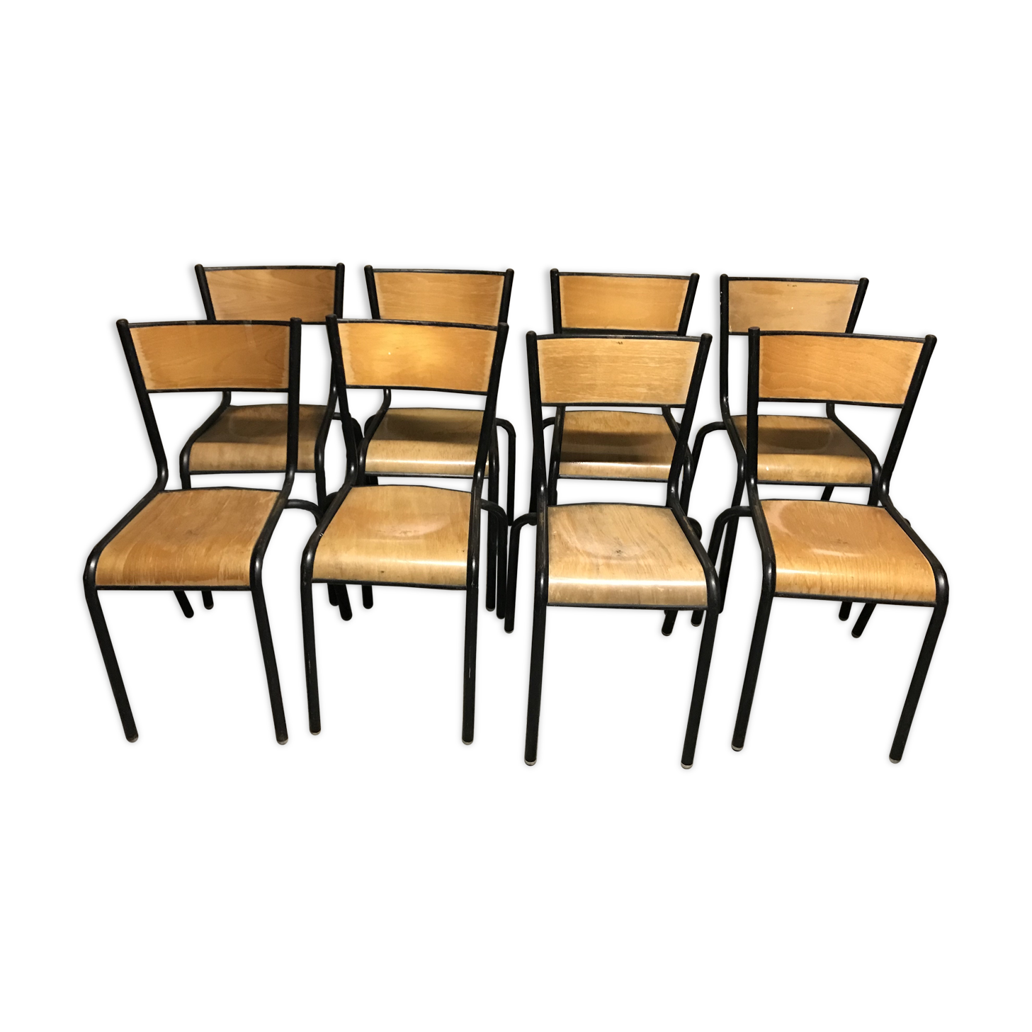 8 mulcca vintage school chairs