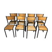 8 mulcca vintage school chairs