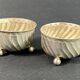 Pair of solid silver salt cellars with weevil hallmark