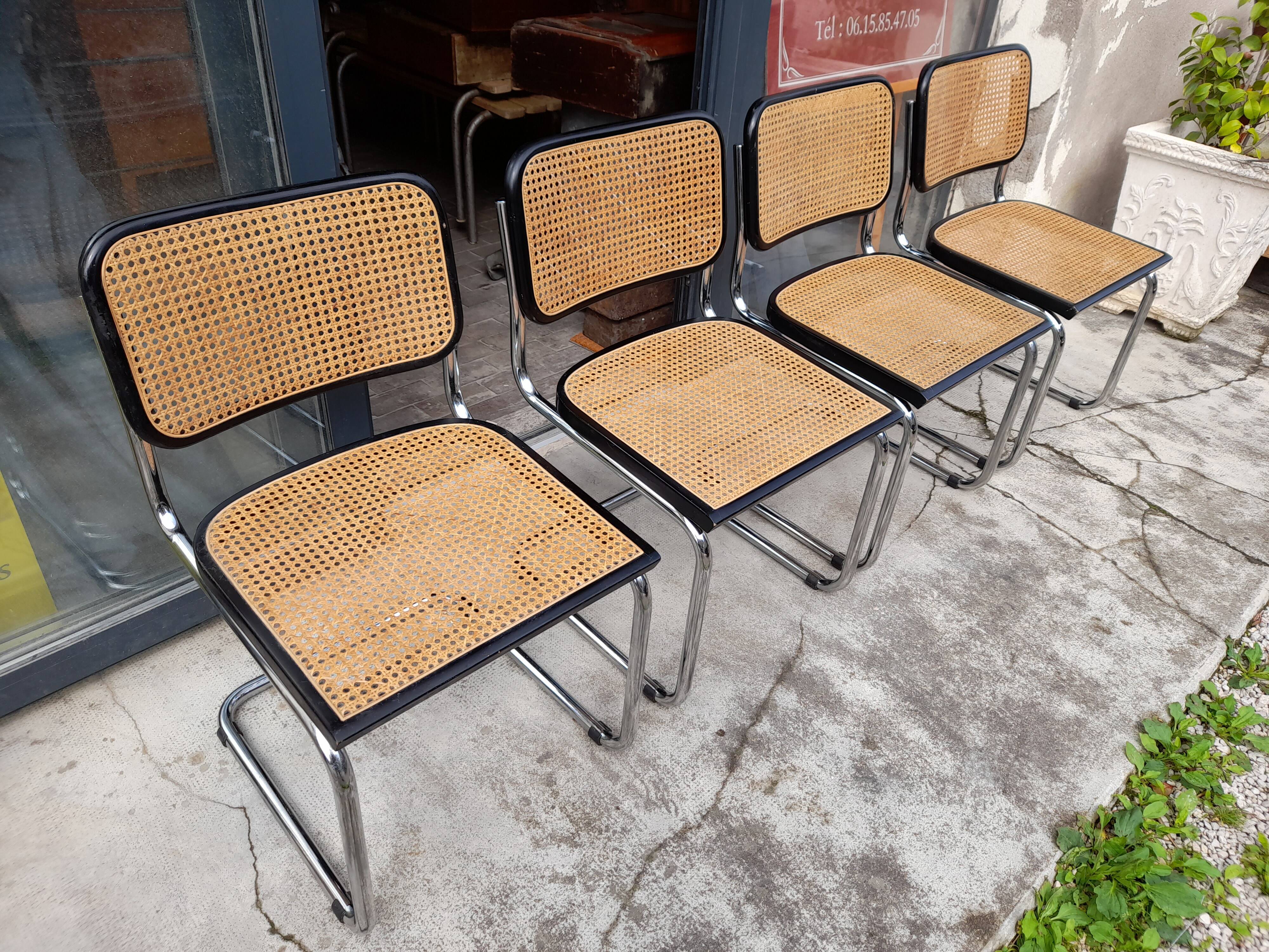 Serie de 4 Chaises B32 de Marcel Breuer