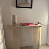 beige travertine marble console david stone marble desk console