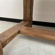 Large solid oak farm table with its extensions, 1950s