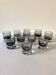 10 smoked glass aperitif glasses, 1960s-1970s