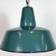 Large Industrial Petrol Enamel Factory Pendant Lamp, 1960s