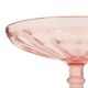 Bol à fruits haut Art Déco rose en verre dépression 28 cm