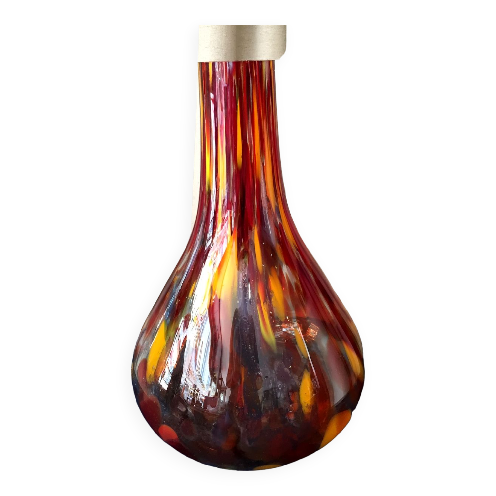 Vase made of multicolored glass paste