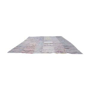 tapis rayé tissé à la main en kilim des années 1970 / 390x490 cm