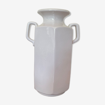 Vase ansé blanc en céramique