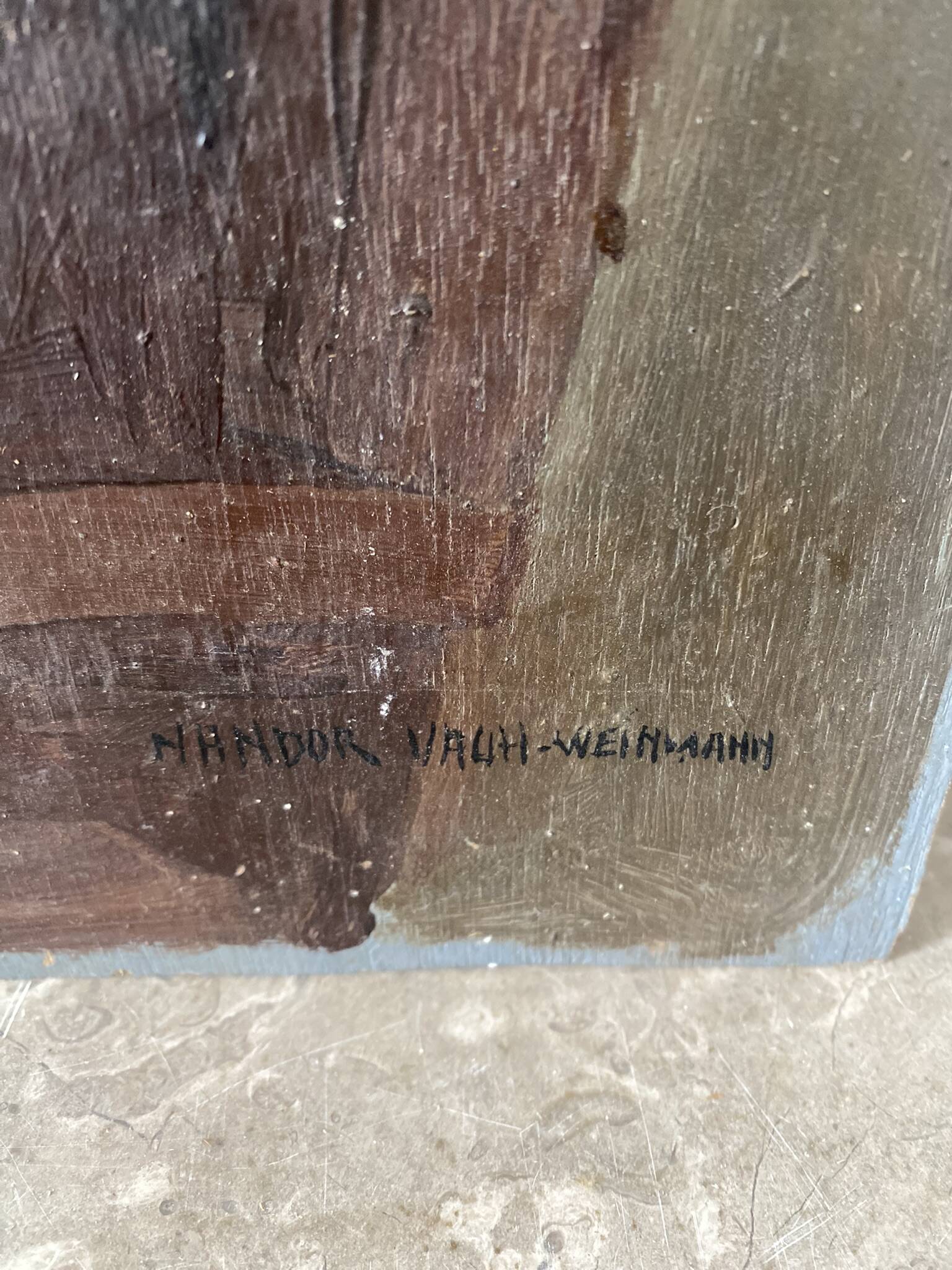 Signed portrait of a woman