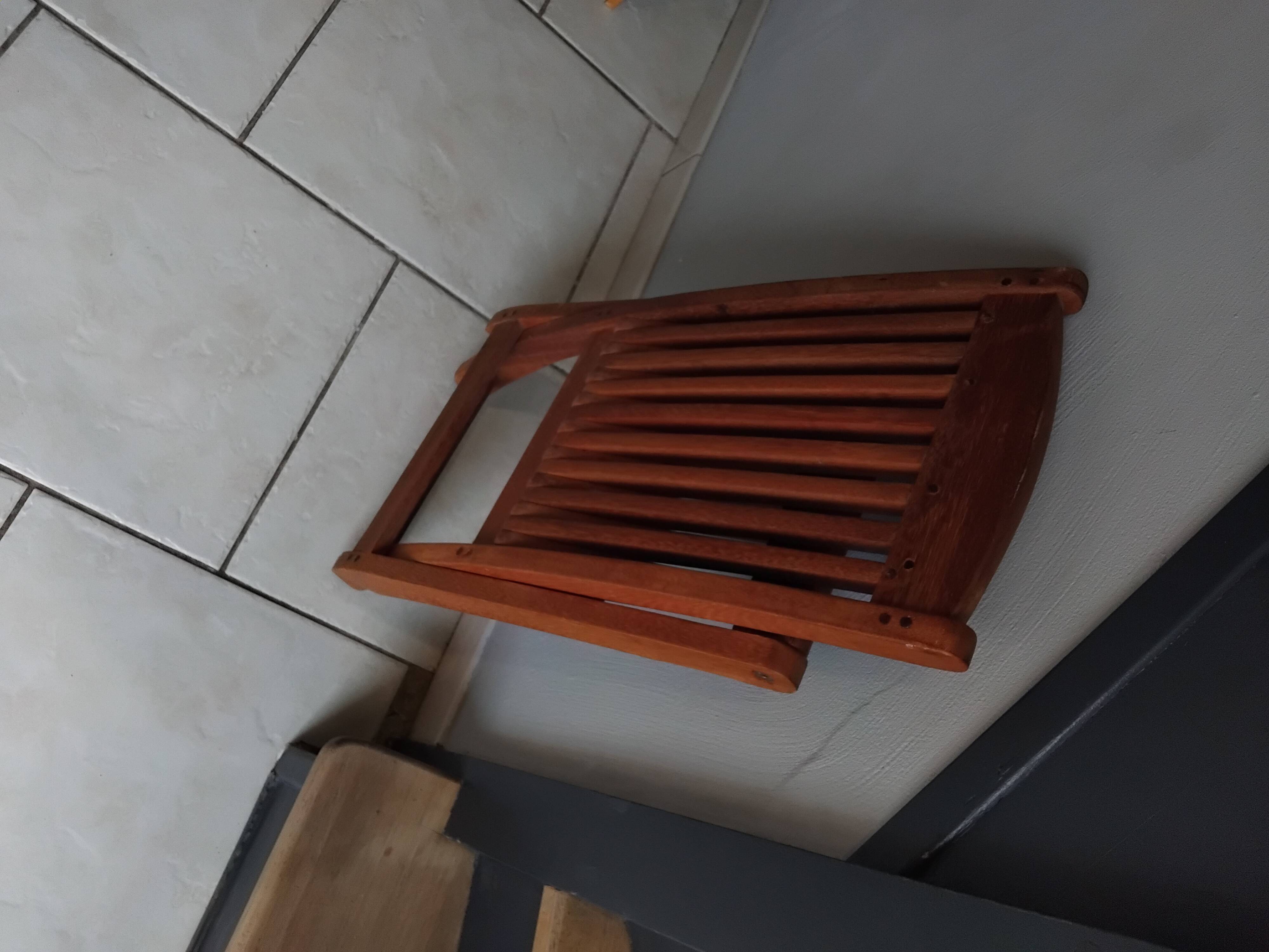 Vintage folding teak children's chair