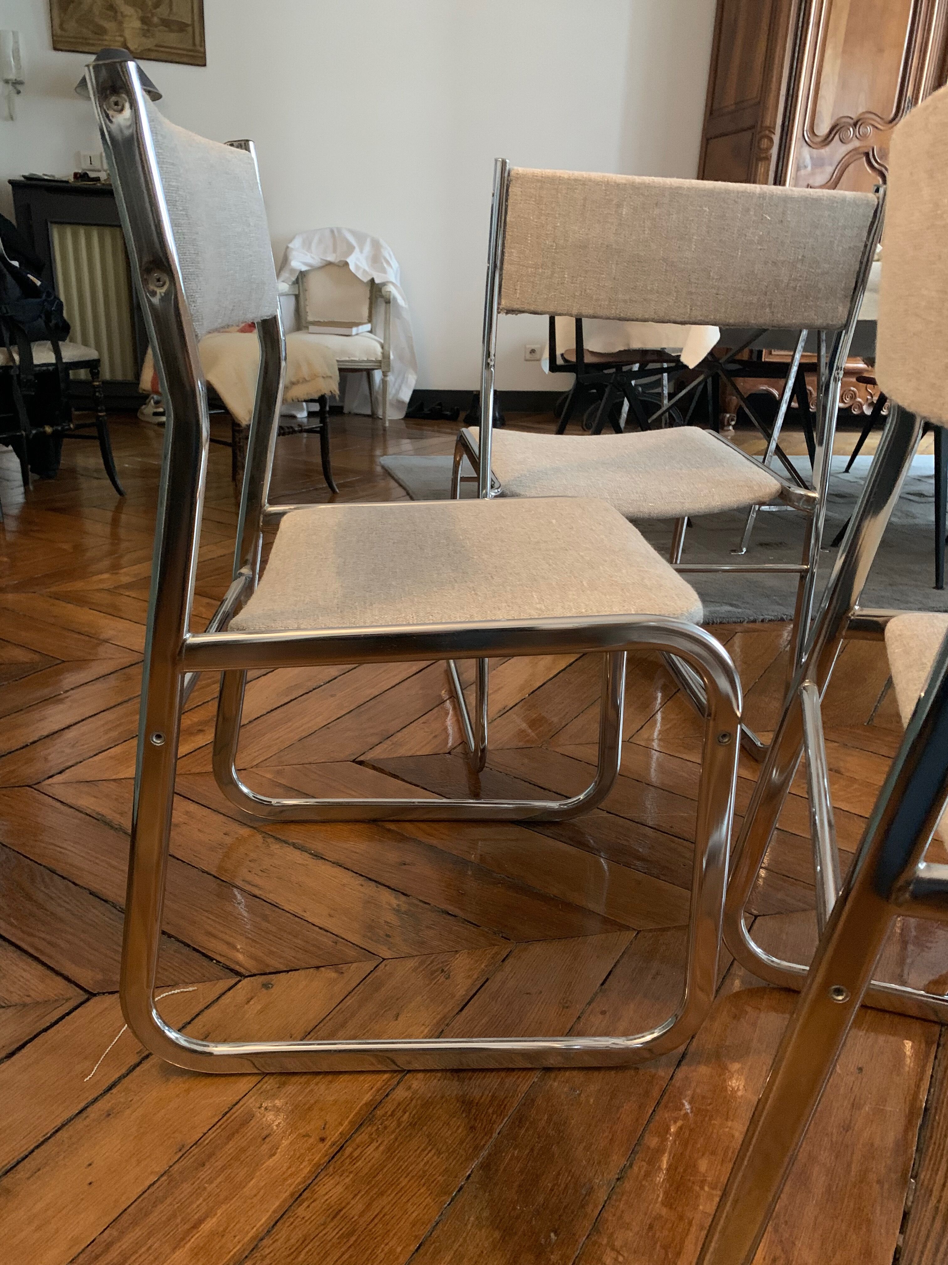 4 sled chairs design 70s, perfect condition